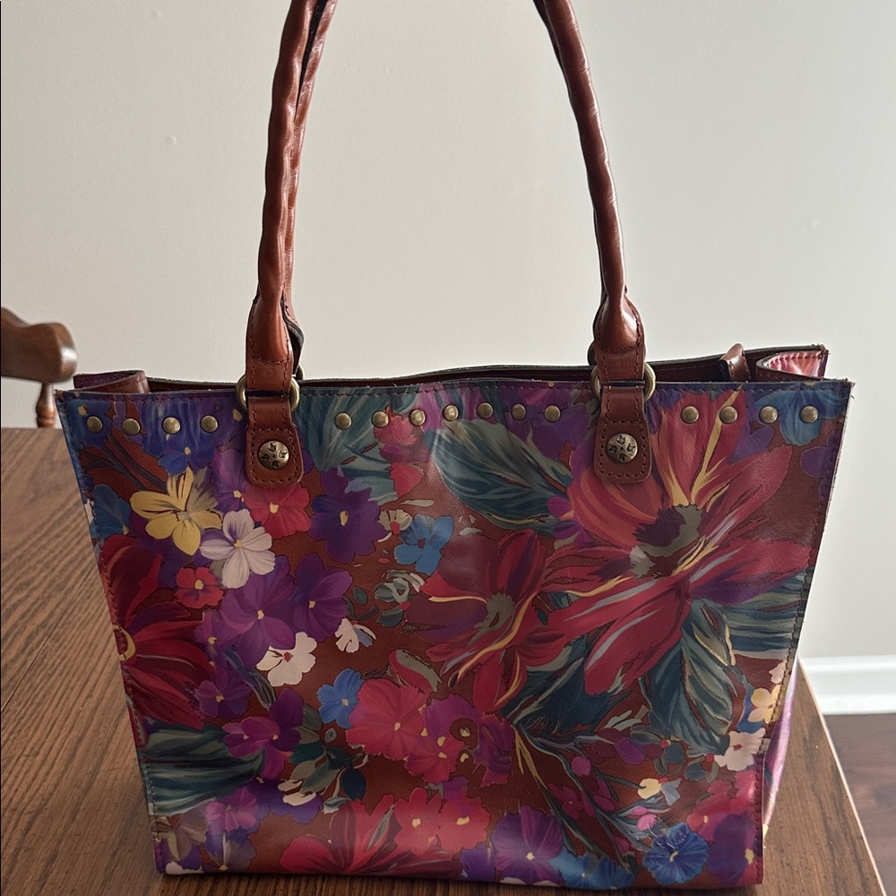 Patricia Nash Multicolor Floral Leather Tote